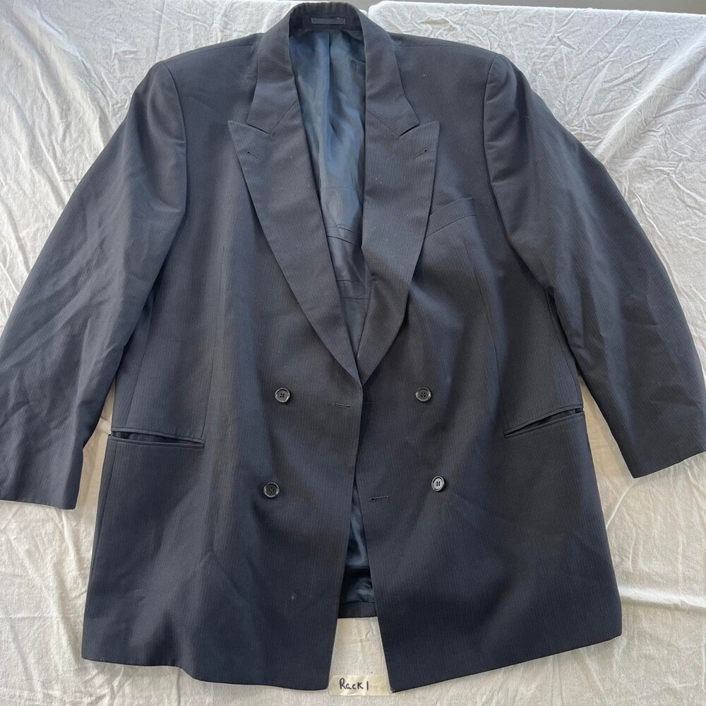 Vintage 90s Hugo Boss mens Double Breasted Blazer Jacket 100% Virgin Wool USA